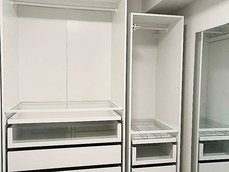 His Shelving with option to convert to more hanging space