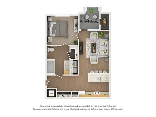 Floor plan 1 Bed 1 Bath