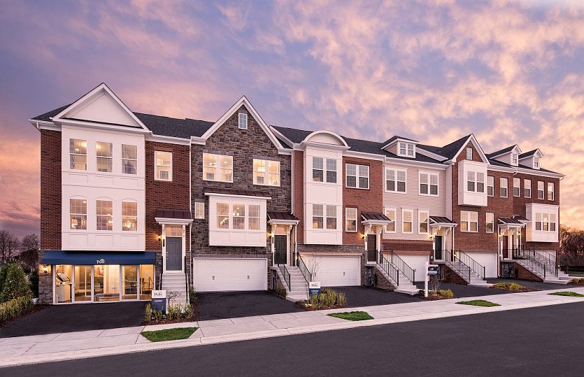 Model Representation - Stately Townhome Exteriors with Brick, Stone and Siding