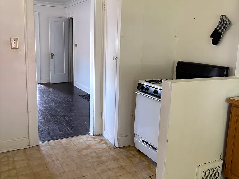 Looking from the kitchen into the dining room.