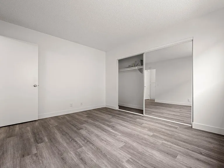 Large closet offers additional shelving storage