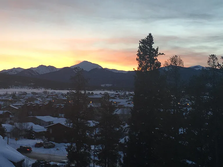 Sunset over Byers Peak (view from deck)