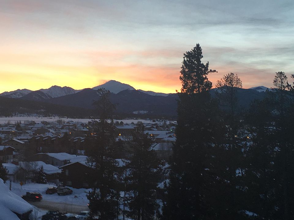 Sunset over Byers Peak (view from deck)
