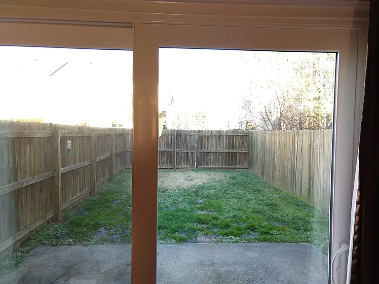 Fenced in backyard