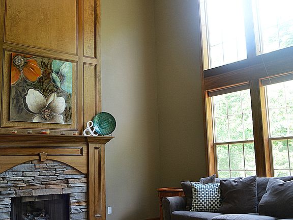 Two story living room