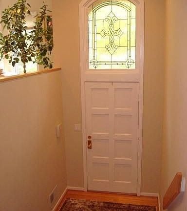 Gorgeous stained glass entry