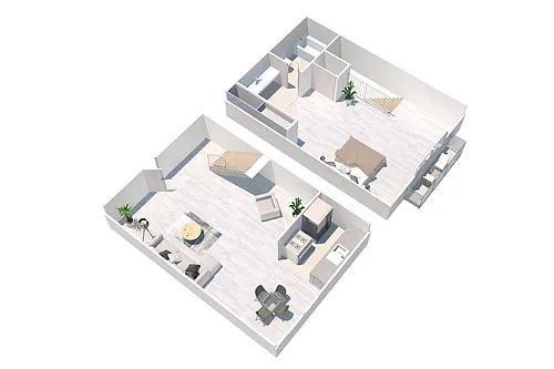 Floor plan One Bedroom Townhome