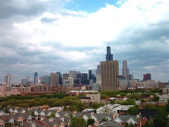 Chicago skyline from roof deck