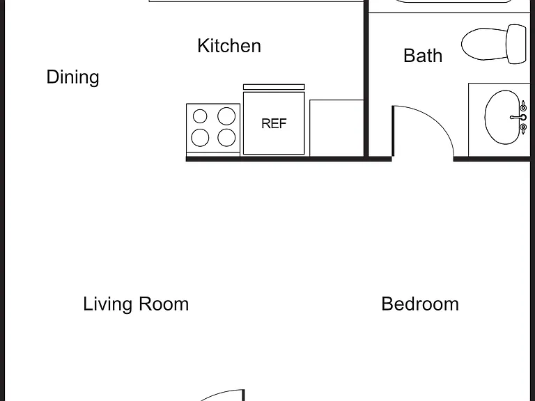 Lily Studio 1 Bathroom Floorplan Diagram