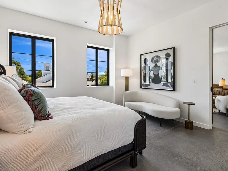 King size bed in primary bedroom