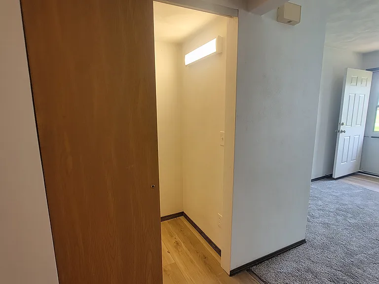 Storage under stairway.