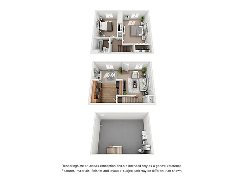 Floor plan Two Bedroom Townhome with Basement