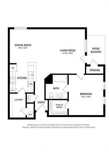 Floor plan One Bedroom