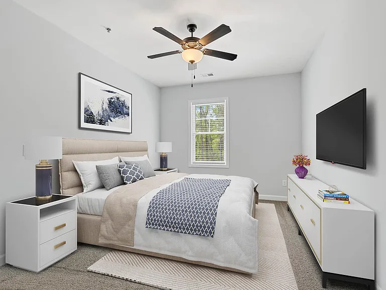 Bedrooms large enough to fit a king size bed in the BRAND NEW three bedroom apartments at Legacy at Baldwin Ridge in Burlington, NC
