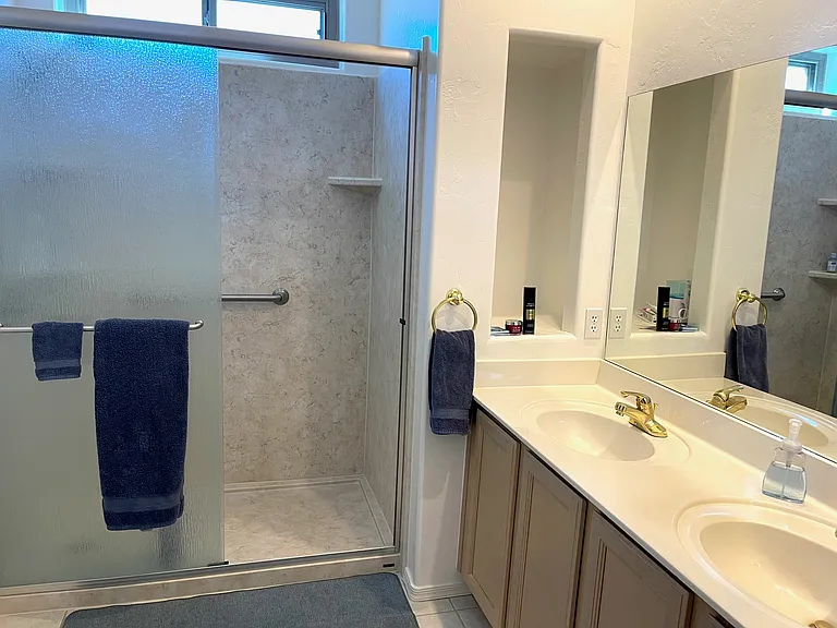 Master bath with walk-in shower.