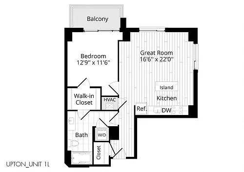 Floor plan 1 BR 1L