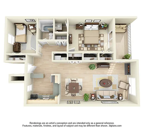 Floor plan 2 Bedroom Extra Half Bath