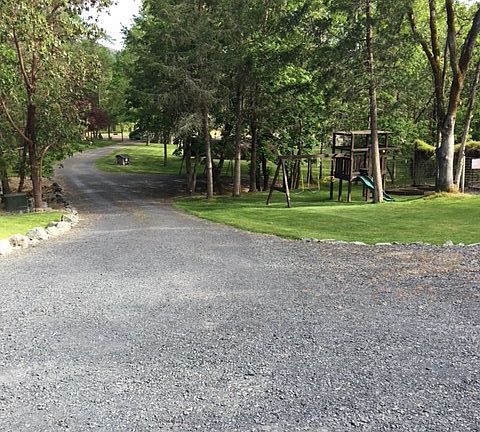 Down the driveway