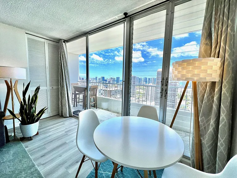 View of lanai from dining area