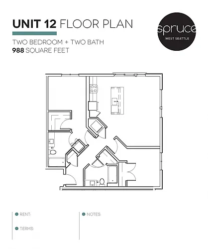 Floor plan 2X2 - 12