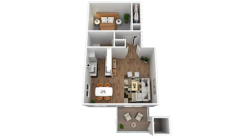 Floor plan The Reece - One Bedroom Apartment