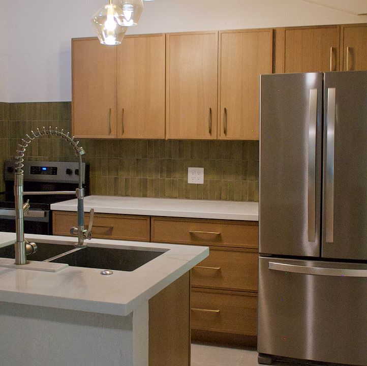 Organic mid-century modern inspired kitchen