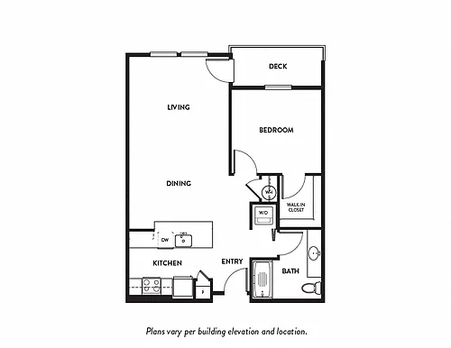 Floor plan 1 Bed 1 Bath B