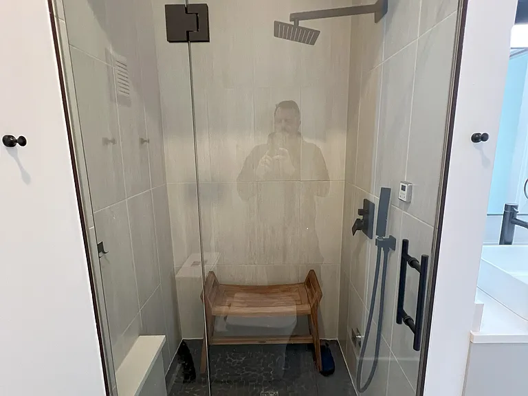 First floor bedroom ensuite bathroom steam shower
