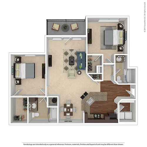 Floor plan 2 Bedroom Craftsman Select