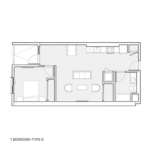 Floor plan 1 Bedroom - Type E