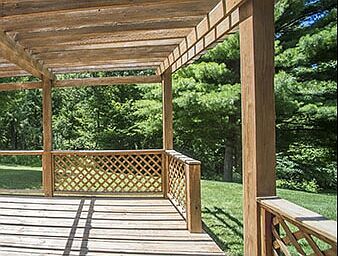 Wooded, private backyard
