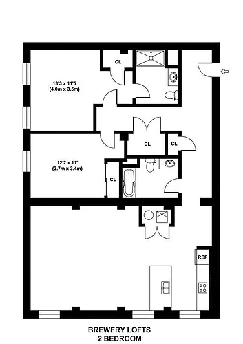 Floor plan 2 Bed 2 Bath