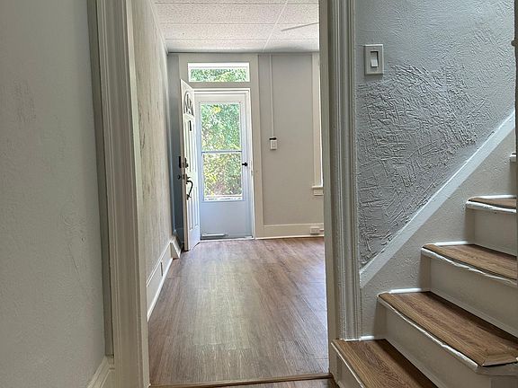 Stairwell facing living room