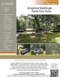 10185 Hutcheson Ferry Rd, Chattahoochee Hills, GA, 30268