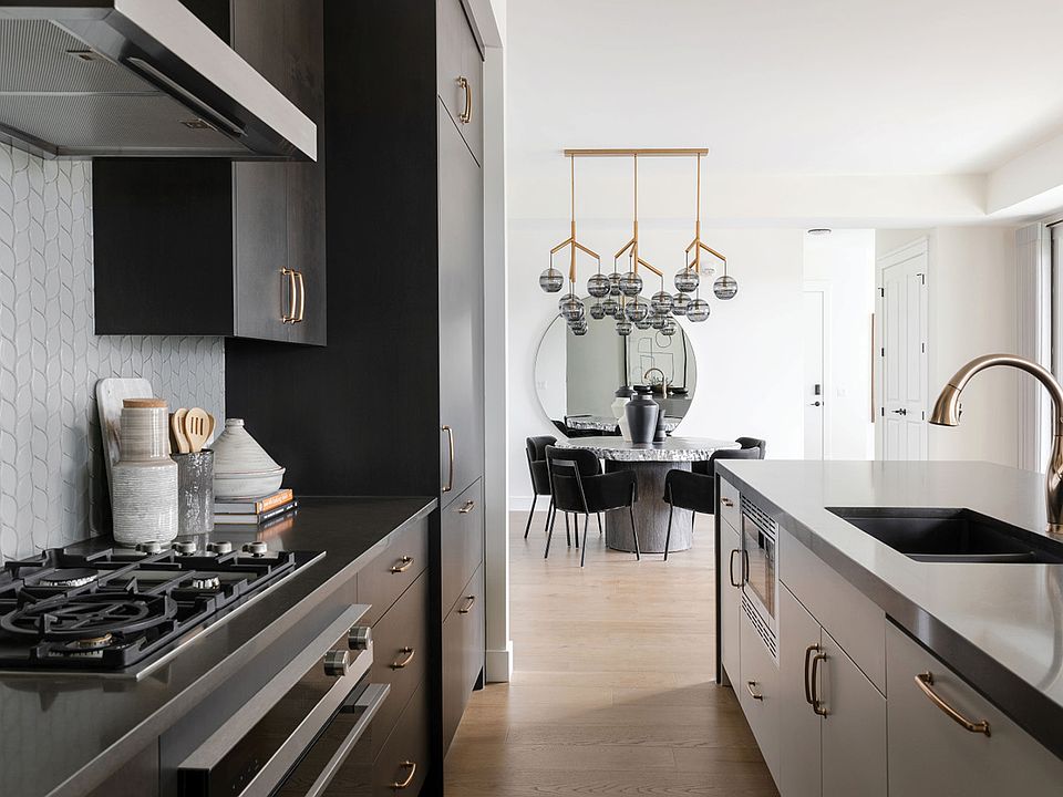 The kitchen in the Vela model by Brookfield Residential in Calgary.