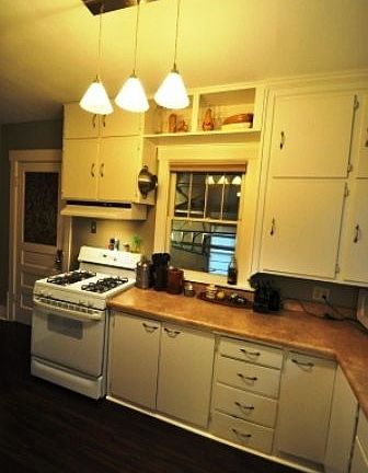 Kitchen - new lighting and bamboo floors, gas stove, dishwasher