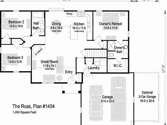 The Ross, Plan 1404 (Garage Right)