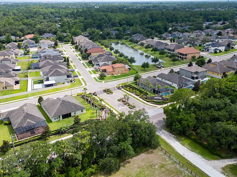 Aerial Shot of Entrance to Gated Neighborhood