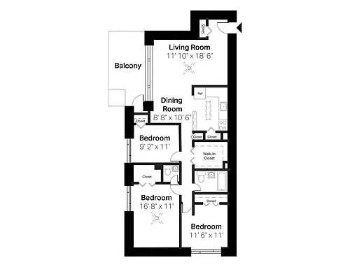 Floor plan Three Bedroom