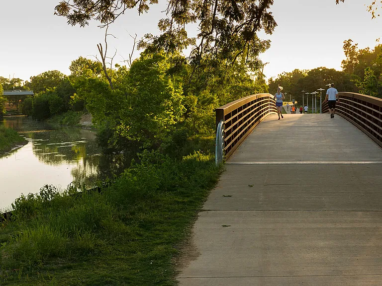 Run or walk the trails from the Rosemont Bridge