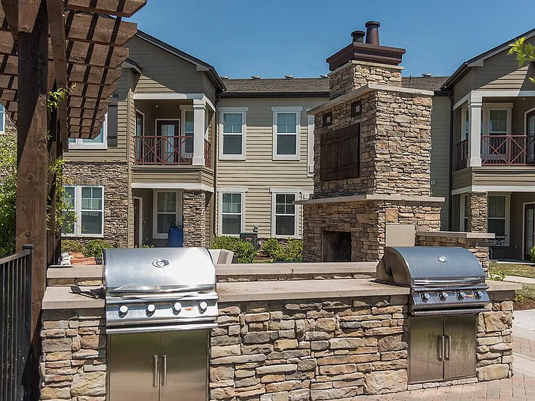 Grilling Station with Outdoor Fireplace & Pergola