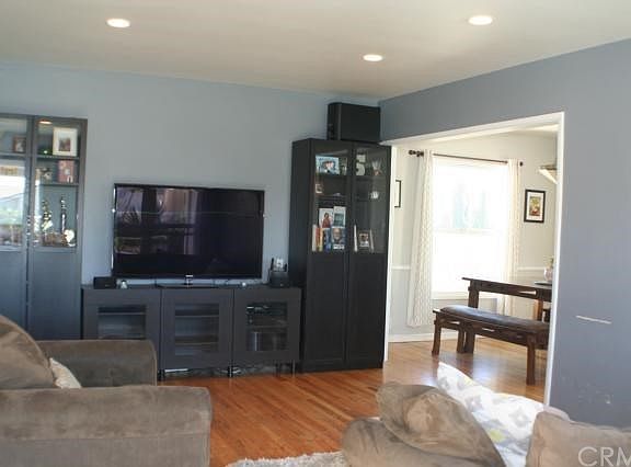 Living room with canned lighting