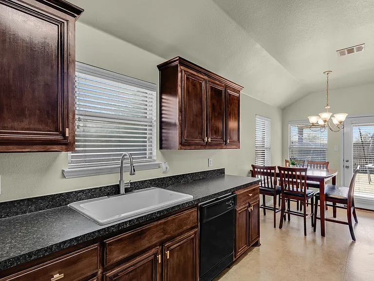 View of the kitchen highlighting the recently installed kitchen sink