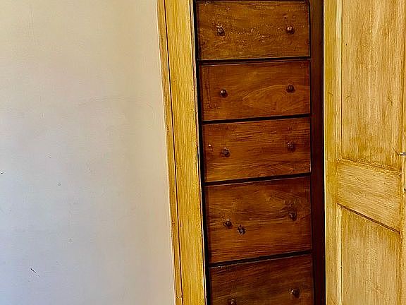 Built in dresser in bedroom