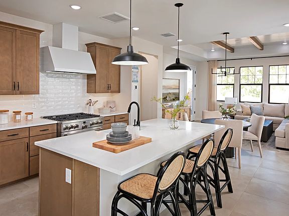 Kitchen with pendant lighting