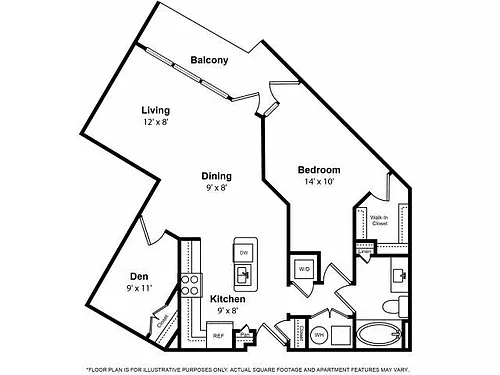 Floor plan Passaic - One Bedroom w- Office