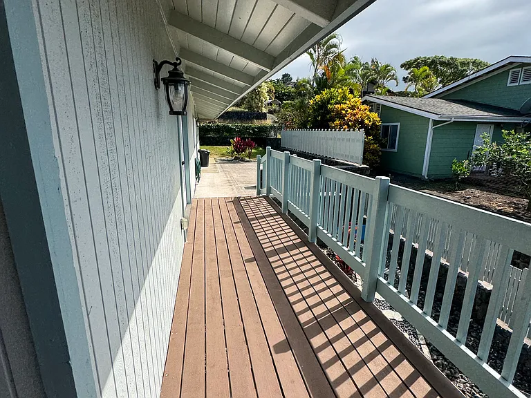 Balcony at front of living room