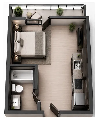 Floor plan MB1 279 sqft