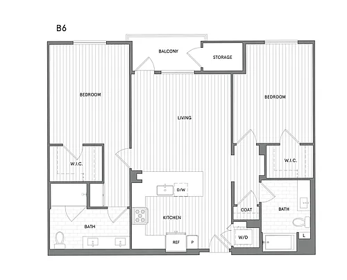Floor plan 2 BR/2 BA