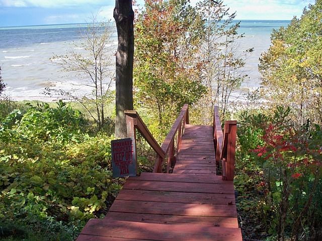 Stairs to Lake Erie Beach access
